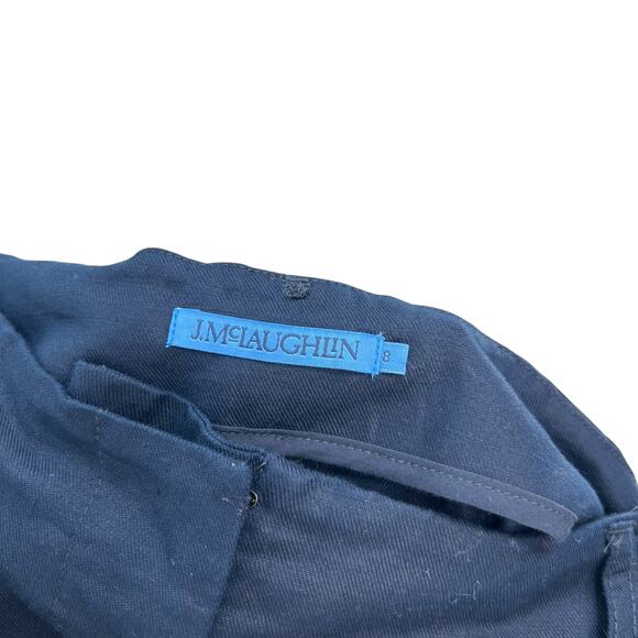 J. Mclaughlin Ebba Shorts Linen Blend Twill Pleated Navy Blue Size US 8 - Picture 10 of 12